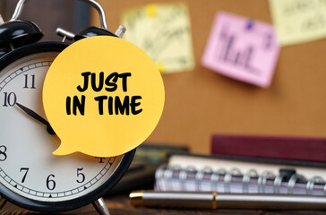 The alarm clocks have a sticker with the inscription - Just in time