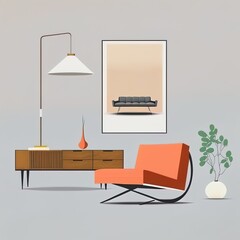 Minimalist composition with modern furniture