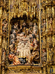 Last supper depicted in the altarpiece of Seville Cathedral Main Chapel