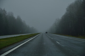 fog on the M-1 highway