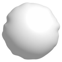 3D white snowball, PNG render illustration of snow