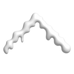 3D triangular snow cap, winter white snowdrift, white PNG render illustration