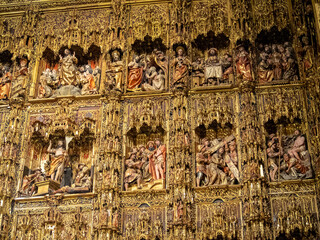 Detail of the altarpiece of Seville Cathedral Main Chapel