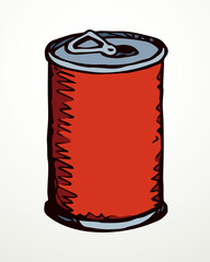 Can bottle. Vector drawing sketch