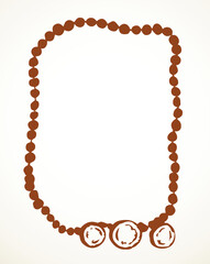 Antique beads. Vector drawing frame