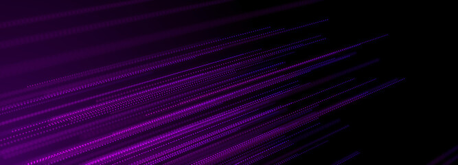 Musical abstract background. Sound waves corridor. Futuristic speed line and dot. 3d rendering.