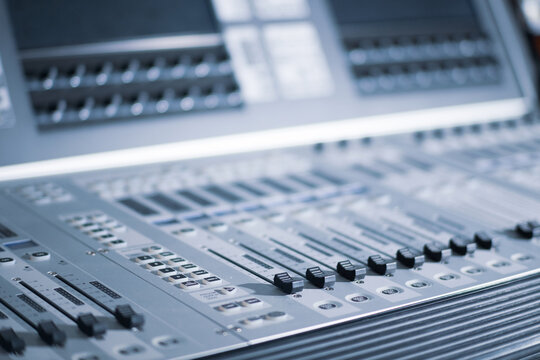 Audio Management Console. TV studio. Film production.