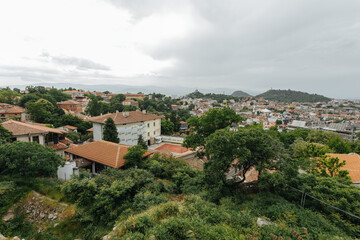Fototapeta na wymiar View over the city of Plovdiv, Bulgaria, seen from the Nebet Tepe hill.