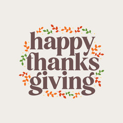 Happy Thanksgiving Banner, Thanksgiving Background, Thanksgiving Text, Holiday Greeting Card, Be Thankful Vector Illustration Background