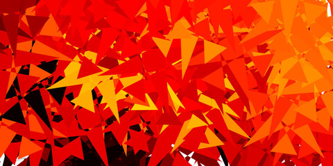 Dark Orange vector backdrop with chaotic shapes.