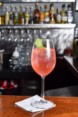 alcoholic tropical drink with citrus fruits