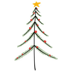 Cristmas tree. New Year, Christmas. PNG format without background