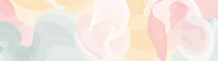 Pastel watercolor texture painting abstract panoramic background. Handmade horizontal banner template in pastel colors. Colorful art background with copy space for design. Wide banner. Website header