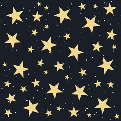 Golden stars and snow white dots patterns