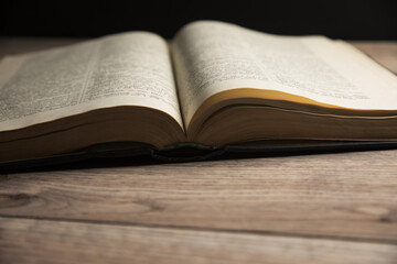 Open book on the table