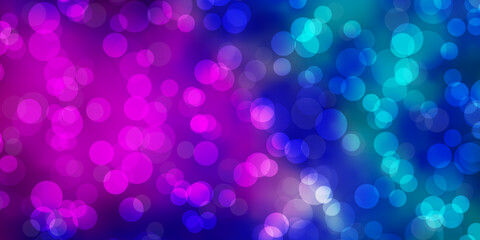 Light Pink, Blue vector texture with circles.