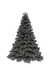 Artificial Christmas tree with white flecks like snow. Isolated 3D illustration.
