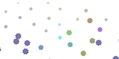 Fototapeta na wymiar Light multicolor vector background with christmas snowflakes.