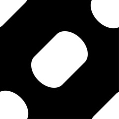 Black Vector Seamless Rounded Rectangles Inversed 1x1 Diagonal Square Frame