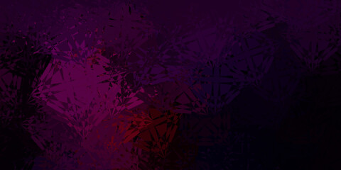 Dark Pink, Red vector backdrop with triangles, lines.