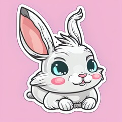 Obraz premium A rabbit animal cartoon sticker