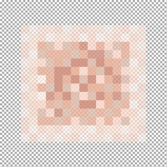 Image of Censorship blur effect pixel texture on transparent background. Skin tone colored mosaic pattern hiding face, nude body, text or another unwanted, prohibited or privacy content printed on Printed Glass Splashbacks