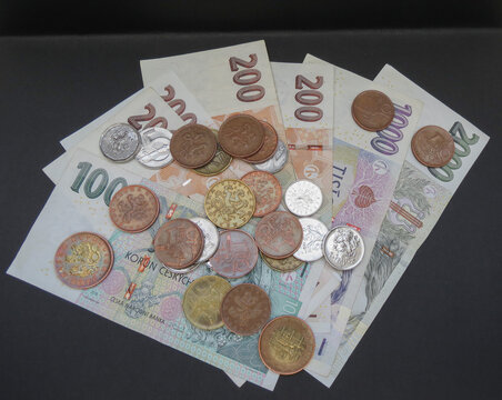Czech Koruna notes and coins, Czech Republic