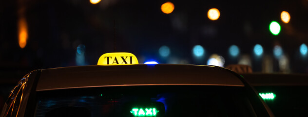 Car with taxi sign