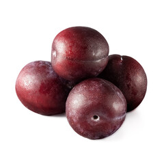 sweet delicious plums on a white background on isolate