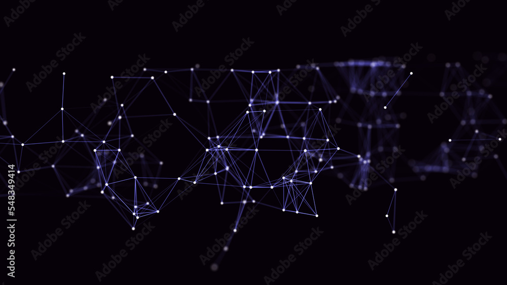 Poster network connection sructure. abstract futuristic background with points and lines and floor effect. 