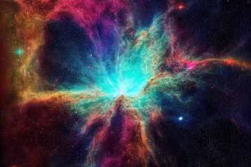 Fototapeta na wymiar Star Nebula in the deep sky at night. Beautiful universe and galaxies. 3D rendering