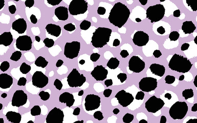 Abstract modern leopard seamless pattern. Animals trendy background. Pink and black decorative vector stock illustration for print, card, postcard, fabric, textile. Modern ornament of stylized skin