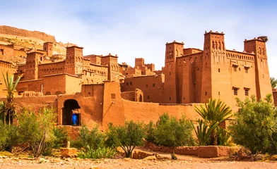 Foto op Aluminium Amazing view of Kasbah Ait Ben Haddou near Ouarzazate in the Atlas Mountains of Morocco. UNESCO World Heritage Site since 1987. Artistic picture. Beauty world. © olenatur