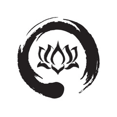 Lotus flower inside zen symbol