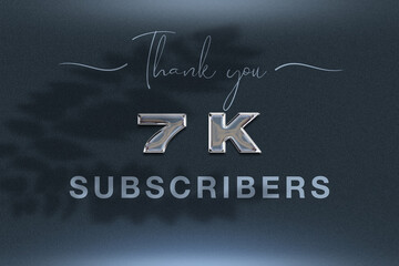 7 K  subscribers celebration greeting banner with Chrome Design