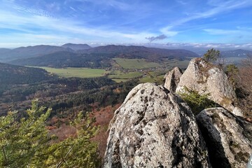 rocky view of the valley in the Strazovske Vrchy mountain range