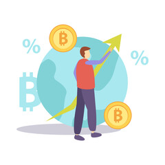 Blockchain Worldwide Flat Composition