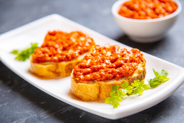Ajvar, balkan pepper spread food