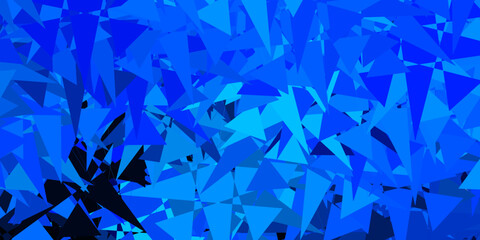 Dark BLUE vector texture with memphis shapes.