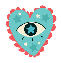 heart with eye and star