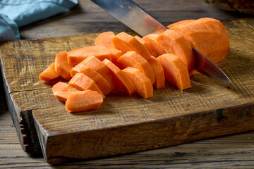 fresh raw sliced carrot