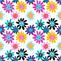 Floral seamless flower pattern for wrapping and linens and fabrics and clothes print and kids and kitchen textiles