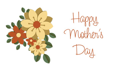 Mother's day greeting card. Vector banner with flowers. Vector illustration