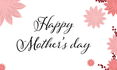 Mother's day greeting card. Vector banner with flowers. Vector illustration