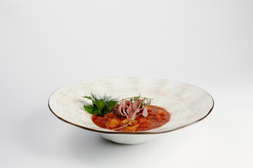 gazpacho tomato soup with ham