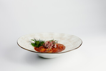 gazpacho tomato soup with ham