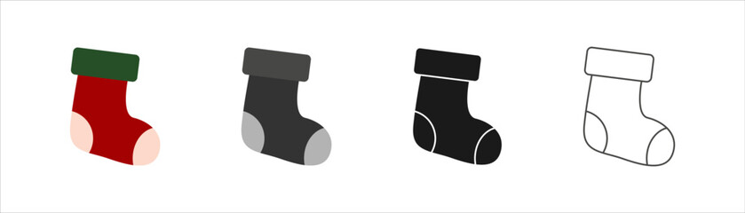 Christmas socks icon. Vector illustration