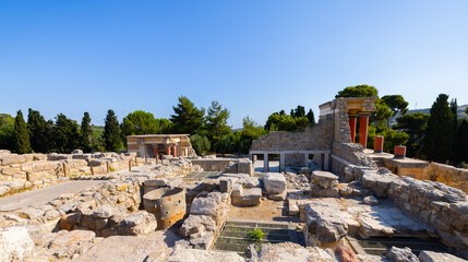 Fototapeta na wymiar General view, of the archaeological site of Knossos palace in Heraklion, Crete