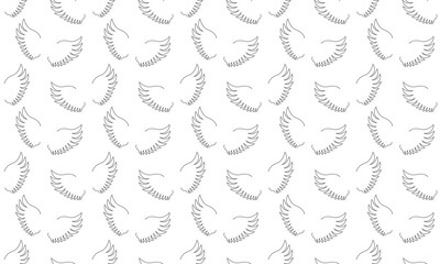 Flying angel or bird wings seamless pattern. Freedom or spirit concept background. Scrapbooking or wrapped paper, cloth or bedcloth design. Vector graphic illustration.