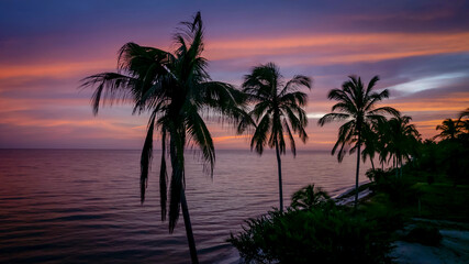 Fototapeta na wymiar The Sun Rises On The Pacific Ocean In Baja California